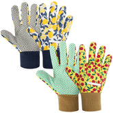Ainiv Floral Gardening Gloves front view with floral patterns