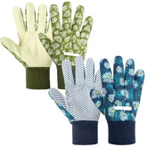 Ainiv Floral Gardening Gloves, front view with floral patterns