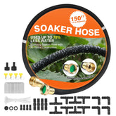 AIODE 150 FT Round Soaker Hose with brass fittings, black