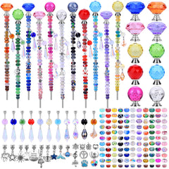 AIPRIDY DIY Crystal Beaded Fairy Wand Garden Stakes Kit components including beads and rods