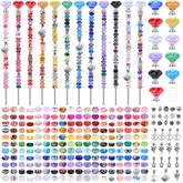 AIPRIDY DIY Crystal Beaded Fairy Wand Garden Stakes Kit components layout