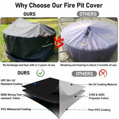 Air vents on QH.HOME round fire pit cover for moisture control