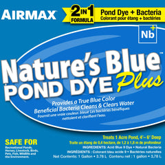 Airmax Pond Dye Plus 1 Gallon Nature's Blue back view