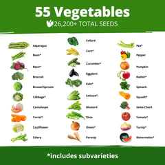 Airtight resealable mylar bags containing various seeds