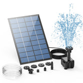 AISITIN 2.5W Solar Fountain Pump Kit with solar panel and nozzles