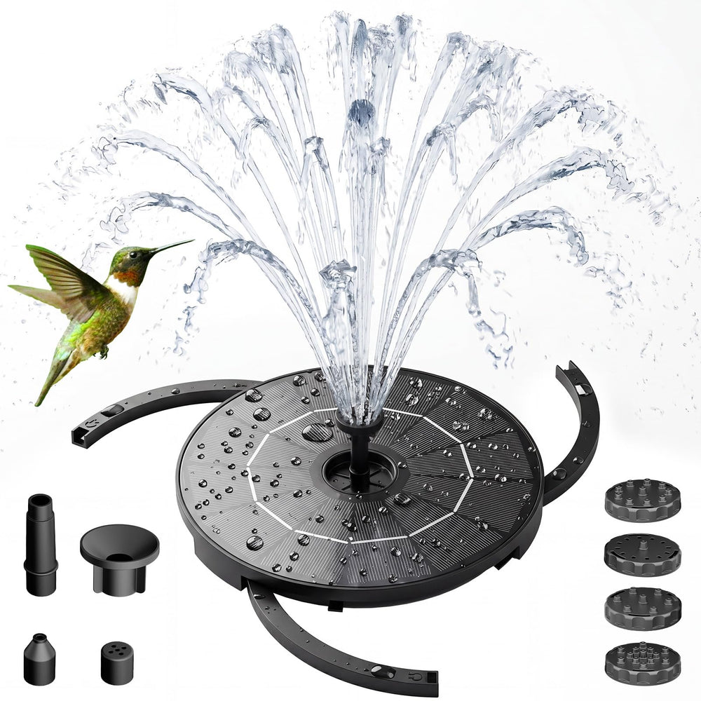 AISITIN 2.8W Solar Fountain Pump with six nozzles and solar panel