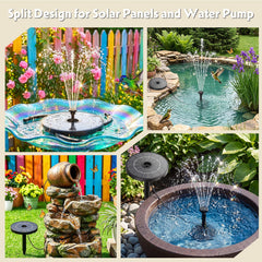 AISITIN solar fountain in a garden setting with birds