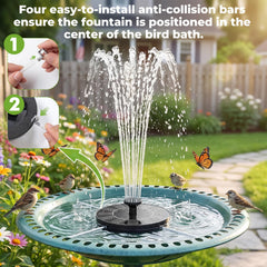 AISITIN solar fountain pump in a bird bath
