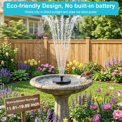 AISITIN solar fountain pump with six nozzles displayed