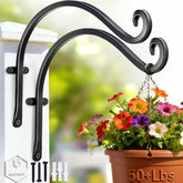 AJART Heavy-Duty Plant Hanger 12-inch black iron bracket front view