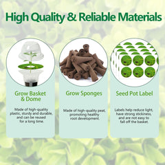 Aksiqee seed pod kit contents including labels and tweezer