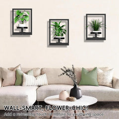 ALACOO Wall Plant Stand, Grey, side view showcasing its design