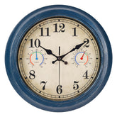 Alarllok 12 Inch Outdoor Clock front view with blue retro design