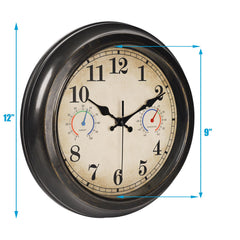 Alarllok 12 Inch Vintage Wall Clock displayed in a garden