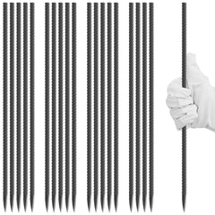 Alffun 12 inch heavy-duty metal garden stake front view
