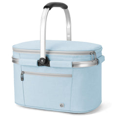 ALLCAMP Picnic Basket light blue front view