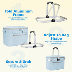 ALLCAMP Picnic Basket side view with padded handles