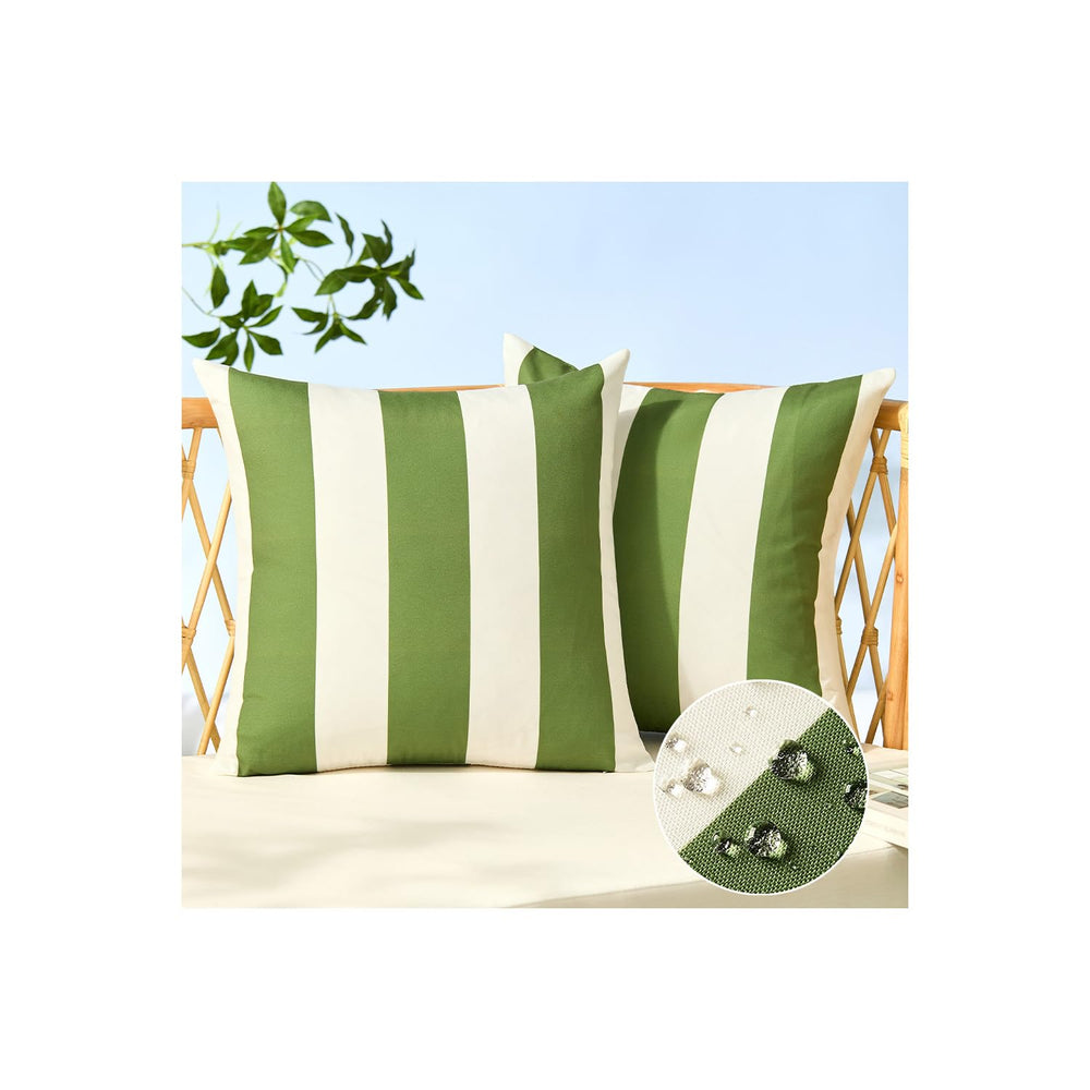Allorry Outdoor Pillow Covers 18x18 olive green front view