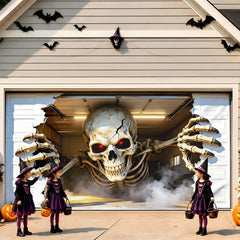 Allotall Halloween Garage Door Cover displayed on a garage door