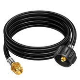 Alloxity 8FT propane hose adapter front view with brass fittings