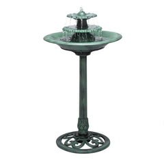 Alpine Corporation 35" Tall 3-Tier Outdoor Fountain in green