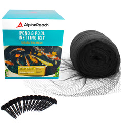 AlpineReach Koi Pond Netting Kit 40x40 ft black mesh netting front view