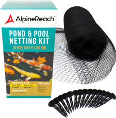 AlpineReach Koi Pond Netting Kit 7x10 ft black mesh front view