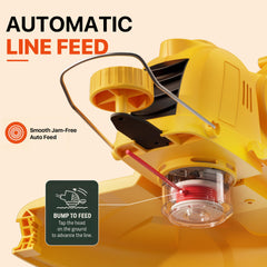ALSO GO 21V Cordless Weed Wacker in use trimming grass