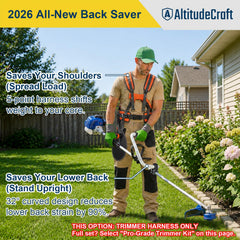 AltitudeCraft 5-point trimmer harness side view showing padded straps