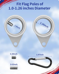 Aluminum alloy flag pole rings in silver color