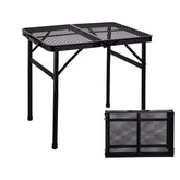 ALZEROOE Portable Folding Table front view with mesh top