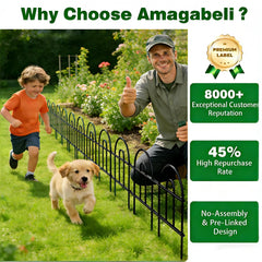 AMAGABELI decorative fence in a curved layout in a garden
