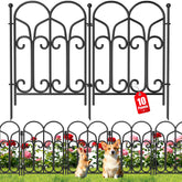 AMAGABELI decorative garden fence panel front view, black finish