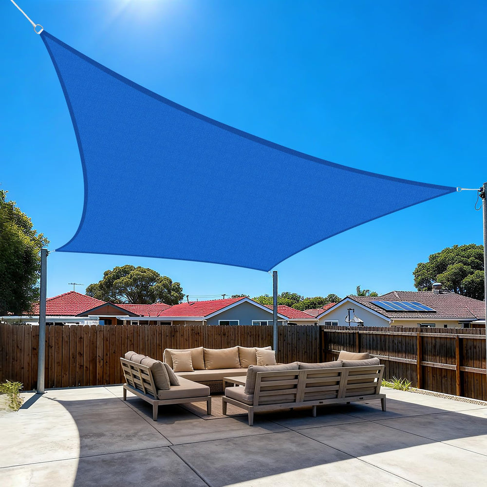 Amagenix 10' x 24' Blue Sun Shade Sail front view