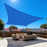 Amagenix 10' x 24' Blue Sun Shade Sail front view