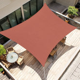 Amagenix 12' x 14' rust red shade sail front view
