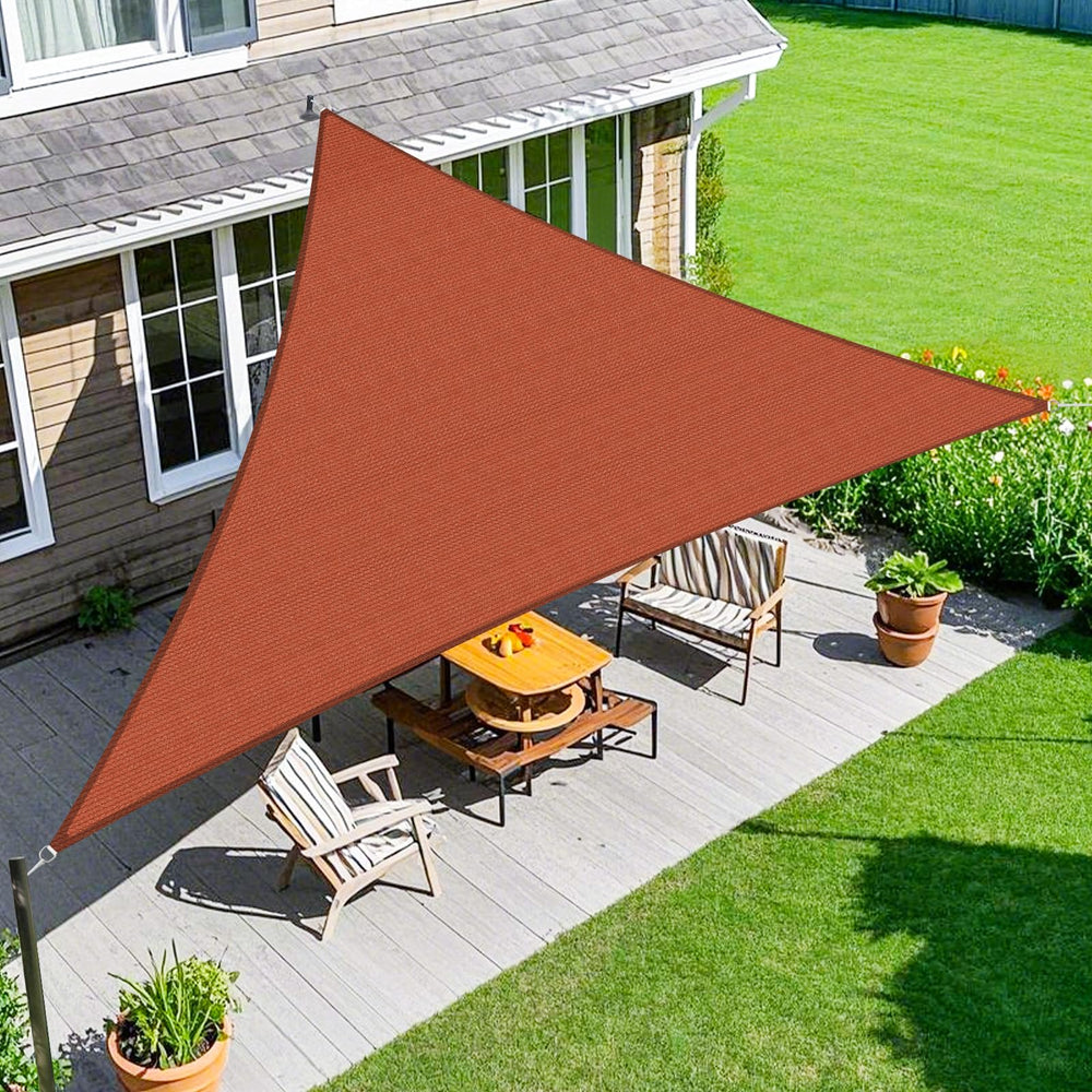 Amagenix 20' x 20' Rust Red Shade Sail front view