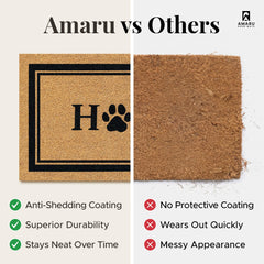 AMARU DOOR MATS Coir Welcome Mat close-up of natural fibers