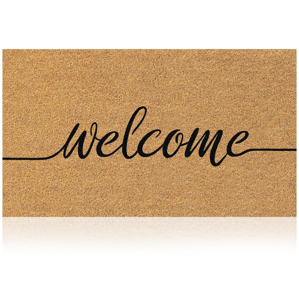 AMARU DOOR MATS Coir Welcome Mat front view, rectangular shape