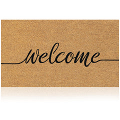 AMARU DOOR MATS Coir Welcome Mat front view, rectangular shape