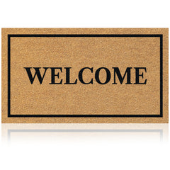 AMARU DOOR MATS Coir Welcome Mat front view, Welcome Classic 3 design