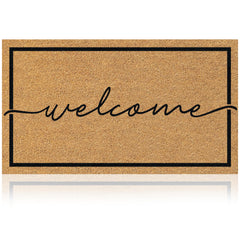AMARU DOOR MATS Coir Welcome Mat front view, Welcome Classic 4 design