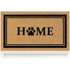 AMARU DOOR MATS Coir Welcome Mat front view with Home Dog Classic design