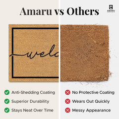 AMARU DOOR MATS Coir Welcome Mat in outdoor setting