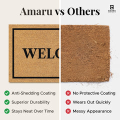 AMARU DOOR MATS Coir Welcome Mat non-slip backing