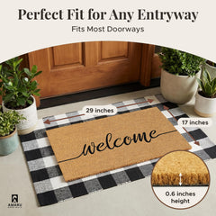 AMARU DOOR MATS Coir Welcome Mat non-slip backing detail