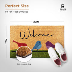 AMARU DOOR MATS Coir Welcome Mat side view showing thickness