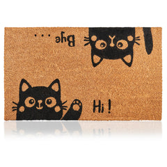 AMARU DOOR MATS Hi-Bye Cat welcome mat front view