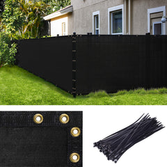 Amgo 5' x 5' black privacy screen front view