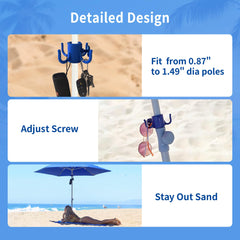 AMMSUN Beach Umbrella Hook holding towels and bags